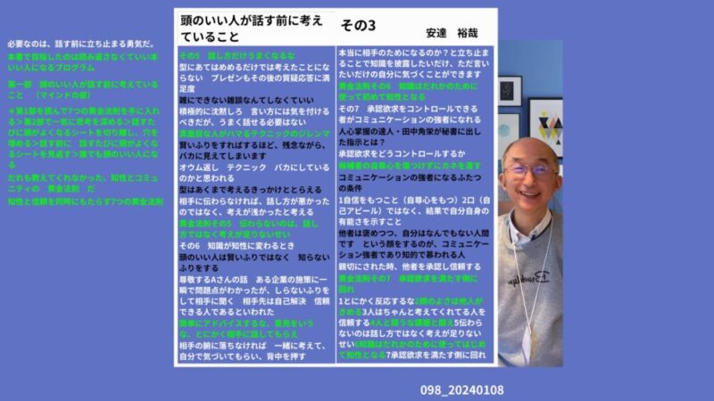 098_頭のいい人が話す前に考えていること 　その３ 